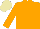 Orange body, orange arms, beige cap