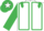 White, emerald green epaulettes, emerald green seams on sleeves, emerald green cap, white star