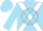 Sky blue, white circle, white cross sashes