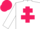 White body, rose cross of lorraine, white arms, rose cap