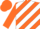 Orange, white diagonal stripes, orange sleeves and cap