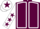Maroon, white seams, white sleeves, maroon stars, white cap, maroon star