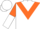 White,orange triangular panel, orange and white halved sleeves