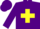 Purple, yellow cross, grey 'iamsracingstable'