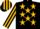 Black, gold stars, striped sleeves and cap