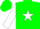 Green, white star, green bars on white sleeves, green cap