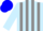 Light blue and gray stripes, blue cap