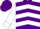 Purple, white 'p and d', white chevrons and cuffs on sleeves, purple cap
