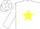 White, navy blue 'sdw' on yellow star