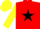 Red, Black star, Yellow sleeves and cap