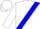White, blue sash, white 'h'