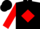 Black, red 'w' in red diamond frame, red sleeves