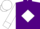Purple, purple p on white diamond, white diamond band and cuffs on sleeves, white cap