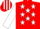 RED, white stars, white sleeves, striped cap