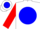 White, blue ball, red sleeves