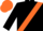 Black, Orange sash, Orange cap