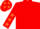 Red, orange stars on sleeves, orange stars on cap