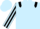 Light blue body, black epaulettes, light blue arms, black striped, light blue cap