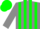 Grey, green stripes, green cap
