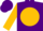 Purple, 'mp' on gold ball, gold sleeves, purple cuffs
