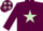Maroon, light green star, light green stars on cap