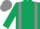 Dark green, grey braces, grey cap