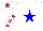 White body, blue star, white arms, garnet stars, white cap, garnet star