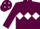 Maroon, white triple diamond and diamonds on cap
