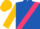 Royal blue, cerise sash, gold sleeves and cap