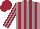 Grey body, garnet striped, grey arms, garnet striped, garnet cap