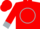 Red,red emblem in silver circle,frnt,back,silver bars,cuffs