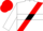White, red sash, black hoop on white sleeves, red cap