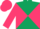 Dark green and cerise diagonal quarters, cerise sleeves, green and cerise cap