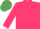 Cerise, emerald green cap, cerise spots