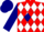Red, white diamonds, white bnb on navy blue diamond, navy blue sleeves, red and navy blue cap