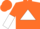 Orange, white triangle, orange and white halved sleeves