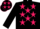 Black body, rose stars, black arms, black cap, rose stars