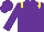 Purple body, yellow epaulettes, purple arms, purple cap
