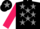 Black body, grey stars, rose arms, black cap, grey star