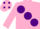 Pink, large purple spots, purple spots on cap