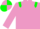 Mauve body, ligth green epaulettes, mauve arms, ligth green cap, mauve quartered