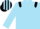 Sky blue, black epaulettes, sky blue sleeves, striped cap, black peak