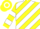 Lime, yellow and white diagonal stripes, hooped sleeves and cap