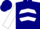 Navy blue, red 'c' on white ball, red and navy blue chevrons on white sleeves