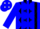 Blue & black panels, white 'aces' shite 'tercia de aces' blue diamonds
