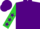 Purple, lime green 'gz', lime sleeves, purple stars, purple cap
