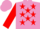 Mauve, red stars and sleeves, mauve cap