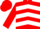 Red ,white chevrons front, red sleeves  white chevrons'butcher farms' banner