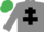 Grey, black cross of lorraine, emerald green cap