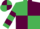 Emerald green & maroon quartered, hooped sleeves, quartered cap